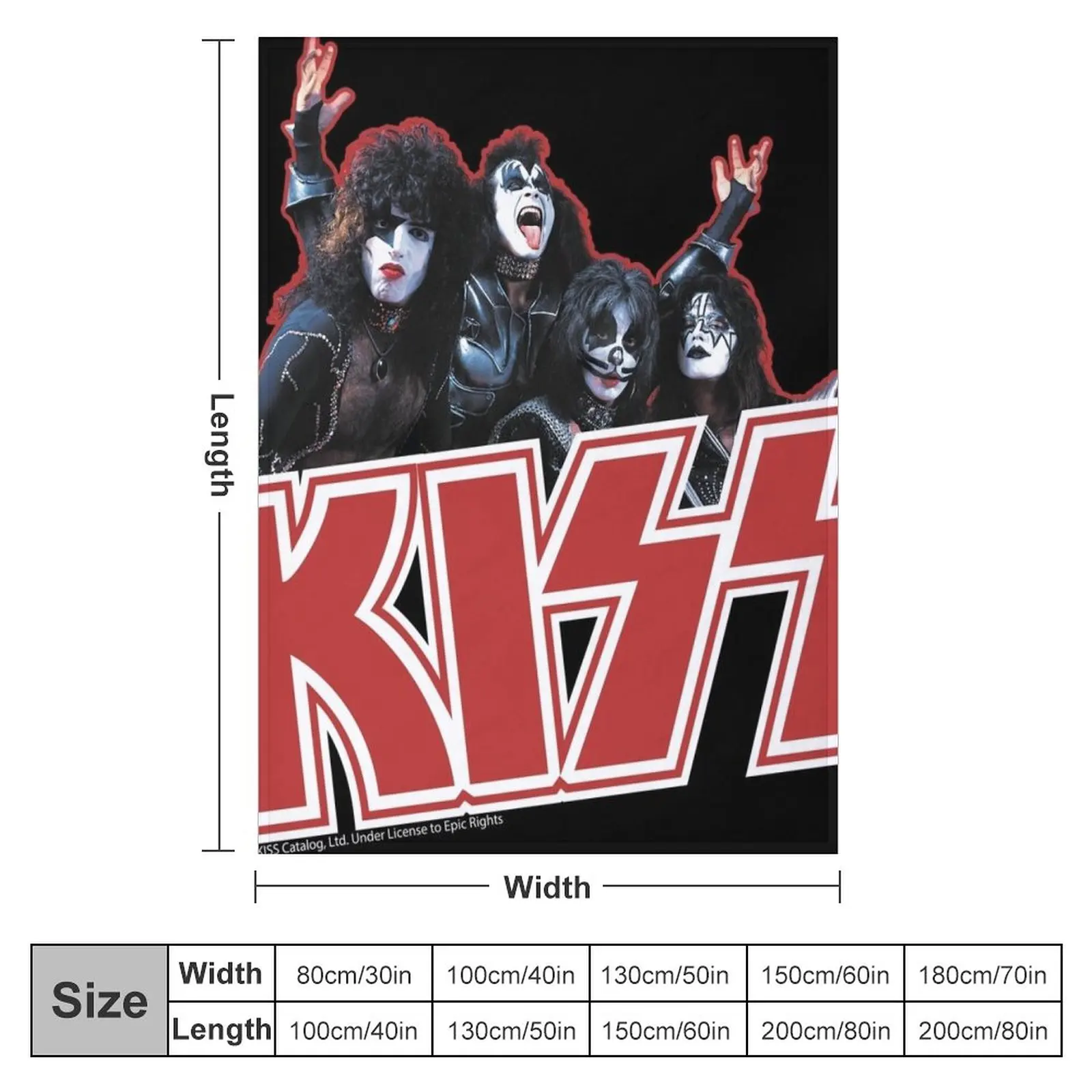 KISS Demon, Starchild, Spaceman and Catman Throw Blanket Heavy Blanket Multi-Purpose