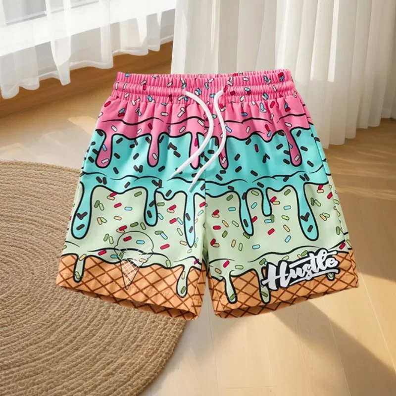 

New Best-selling Children's Cartoon Casual Shorts Men's Outdoor Sports Fitness Beach Pants Surfing Swimming Volleyball Football.
