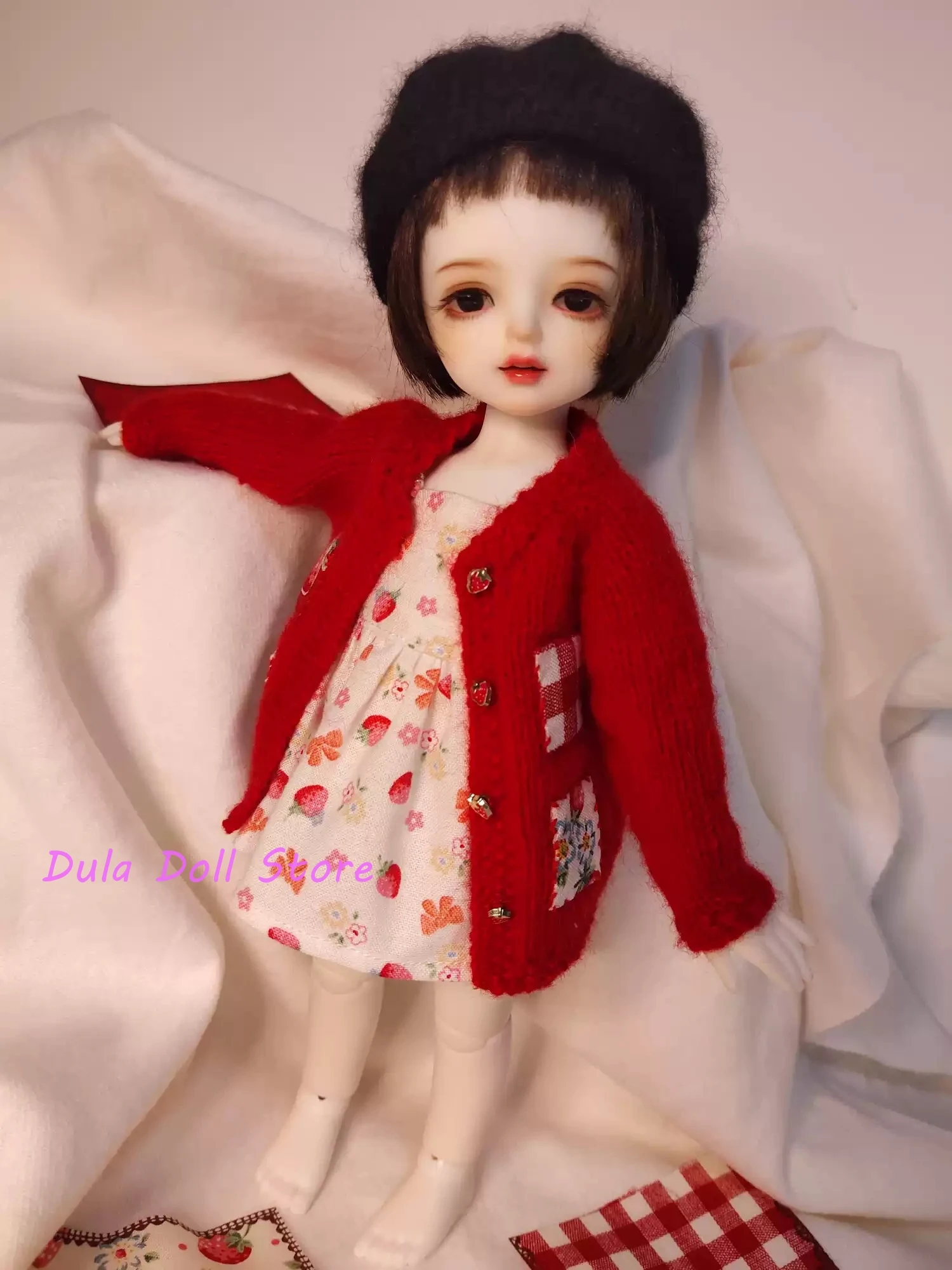 Dula Doll Clothes Dress Handmade wool sweater Blythe Qbaby ob24 ob22 1/6 6 points body doll