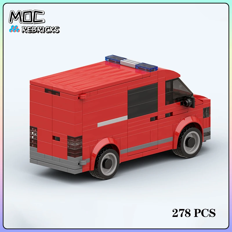 Stadt Serie MOC Feuer Erste Responder Rehab Fahrzeug Baustein Modell Kit DIY Puzzle Montage Display Spielzeug Kind Weihnachten Geschenk