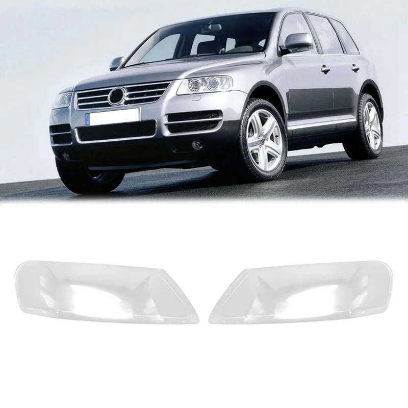 

1 пара передних фар, крышка объектива, абажур для VW Touareg 2003 2004 2005 2006, прозрачный сменный корпус фары