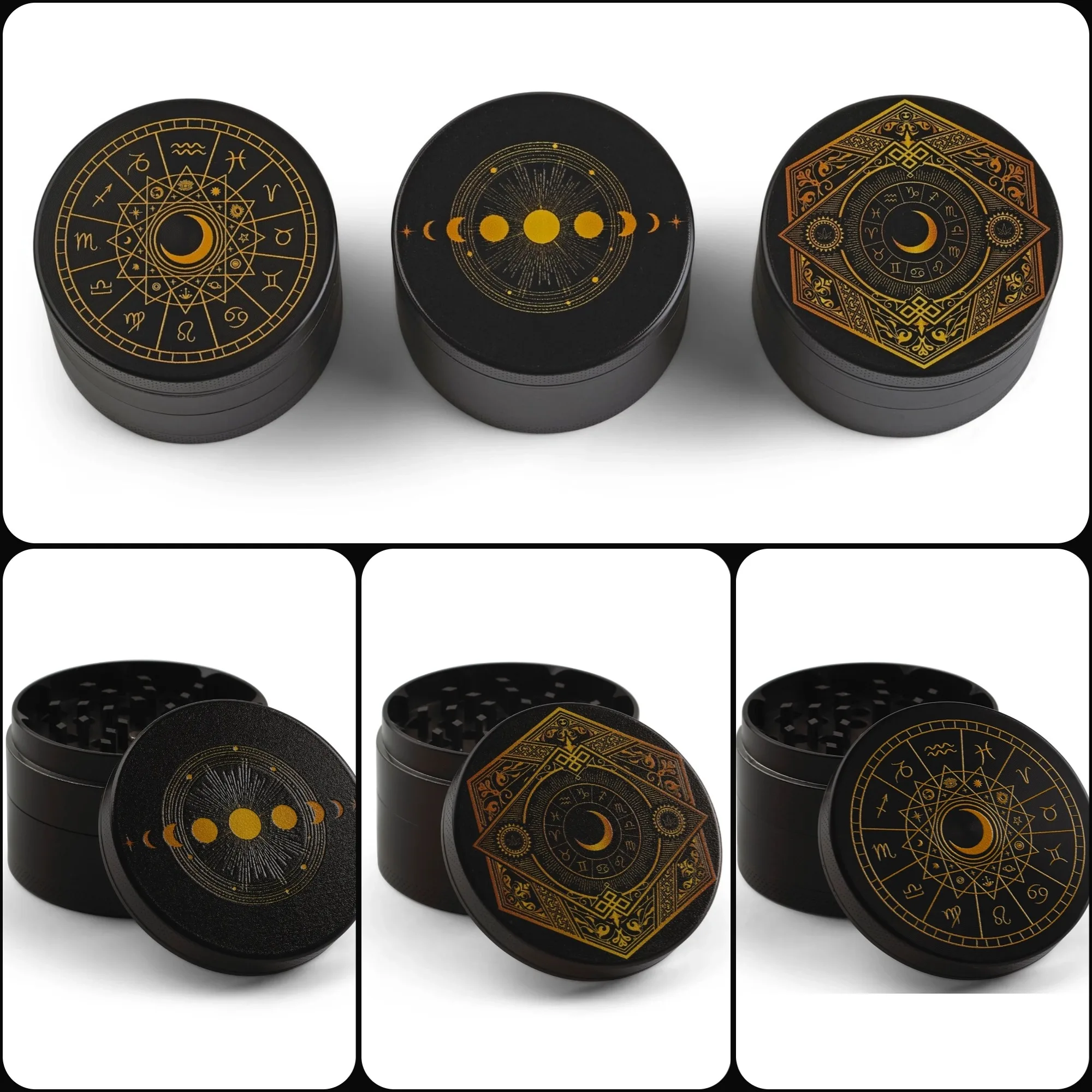 Astrological Moon Phases Grinder 2inch/50mm Zodiac Tobacco Gift