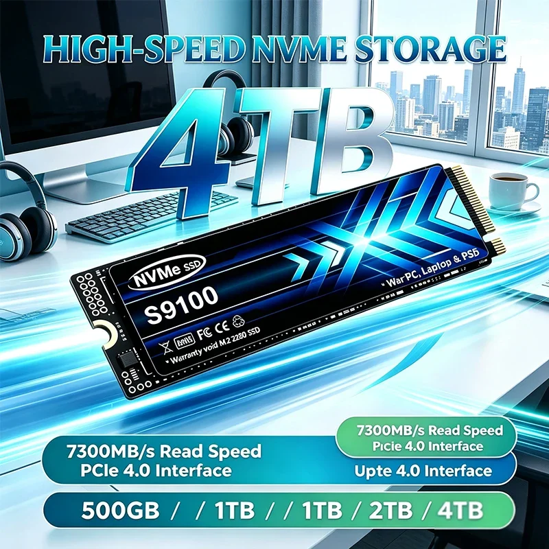 2026 New S9100 M.2 NVMe SSD PCIe Gen4 High Performance Internal Drive 500GB 2TB 4TB Storage Upgrade For PS5 Desktop Laptop