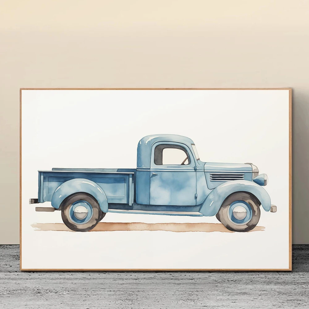 تيدي بير الطائرة الطائرة الزرقاء شاحنة المراكب الشراعية قماش اللوحة الحضانة المشارك طباعة جدار صورة فنية لغرفة المعيشة ديكور المنزل