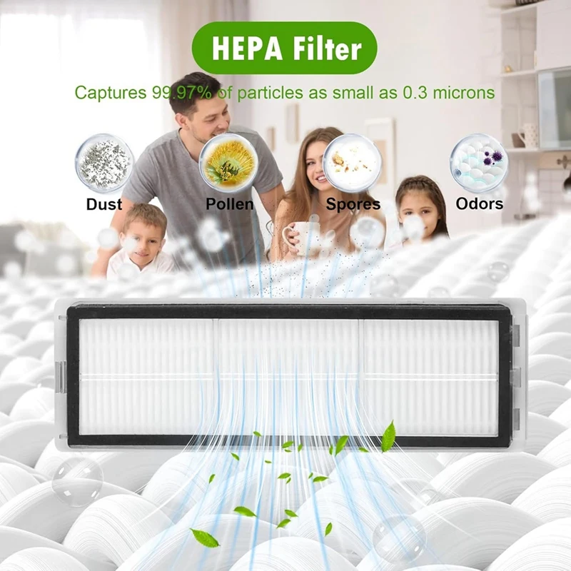 Penyedot Debu 44 Buah Kantong Debu Filter Sikat dan Kit Kain Pel untuk Suku Cadang Pengganti Penyedot Debu D10 Plus Gen 2 RLD32GD