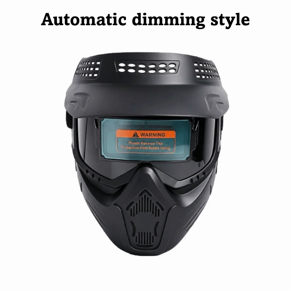 High Quality Auto Darkening Welding Glasses with Brim Design Detachable Face Shield Adjustable Band Impact Resistant Welder Mask
