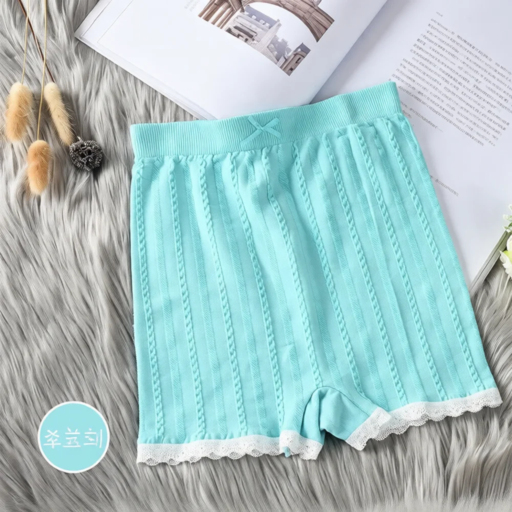 Elastic Safety Shorts Women Fashion Lace Twisted Pattern Seamless Underwear Anti Exposure Breathable Comfortable Summer Panties