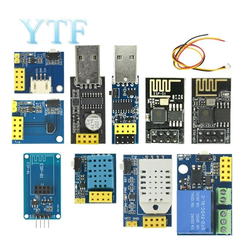 ESP8266 Wifi Wireless Module WS2812 AM2302 ESP-01 DS18B20 DHT22 Relay Download Module Kit For Smart Home 