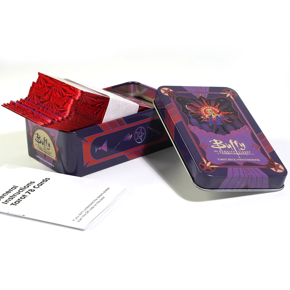 Buffy the Vampire Slayer Tarot Deck In A Tin Box Metal Box 78pcs Cards with paper Guidebook Gold-Gilded Edges Hardcover Edition