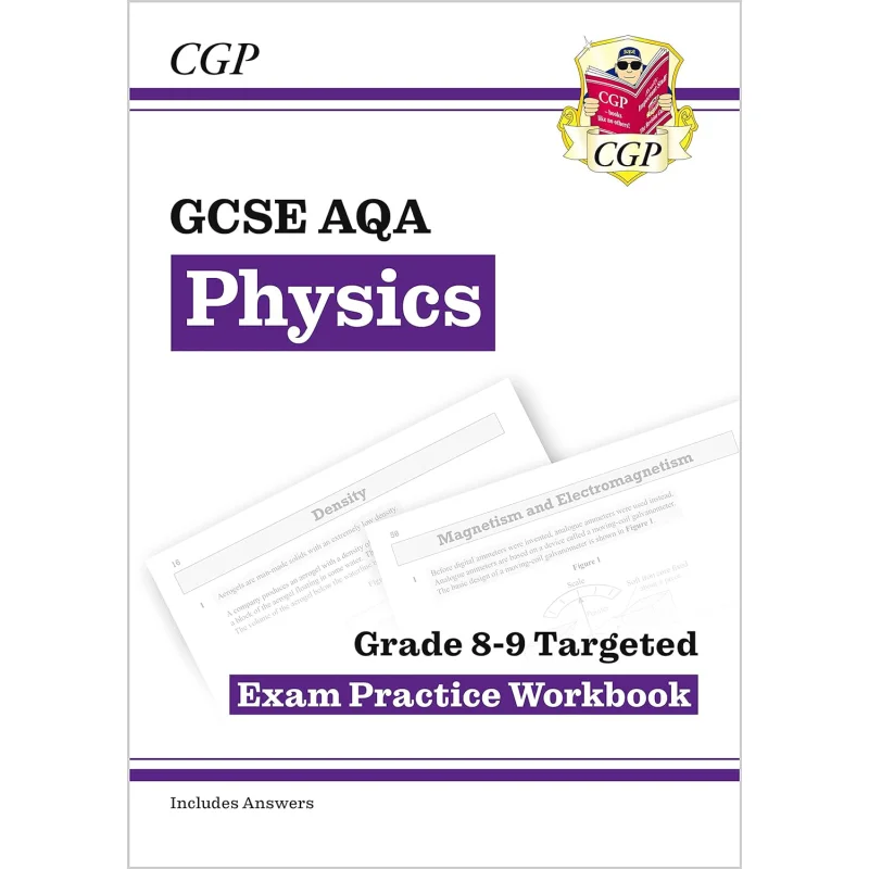 

GCSE Physics AQA Grade 89, рабочая тетрадь для тренировок по экзамену, включает в себя книги CGP для ответов 9781782948858
