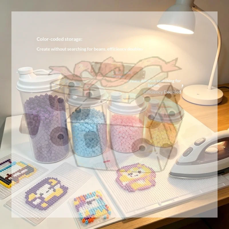 【CC】Large Capacity Bean Storage Bottle Transparent DIY Black And White Common Color Bean Supplement Packaging Storage Bottle 1PC