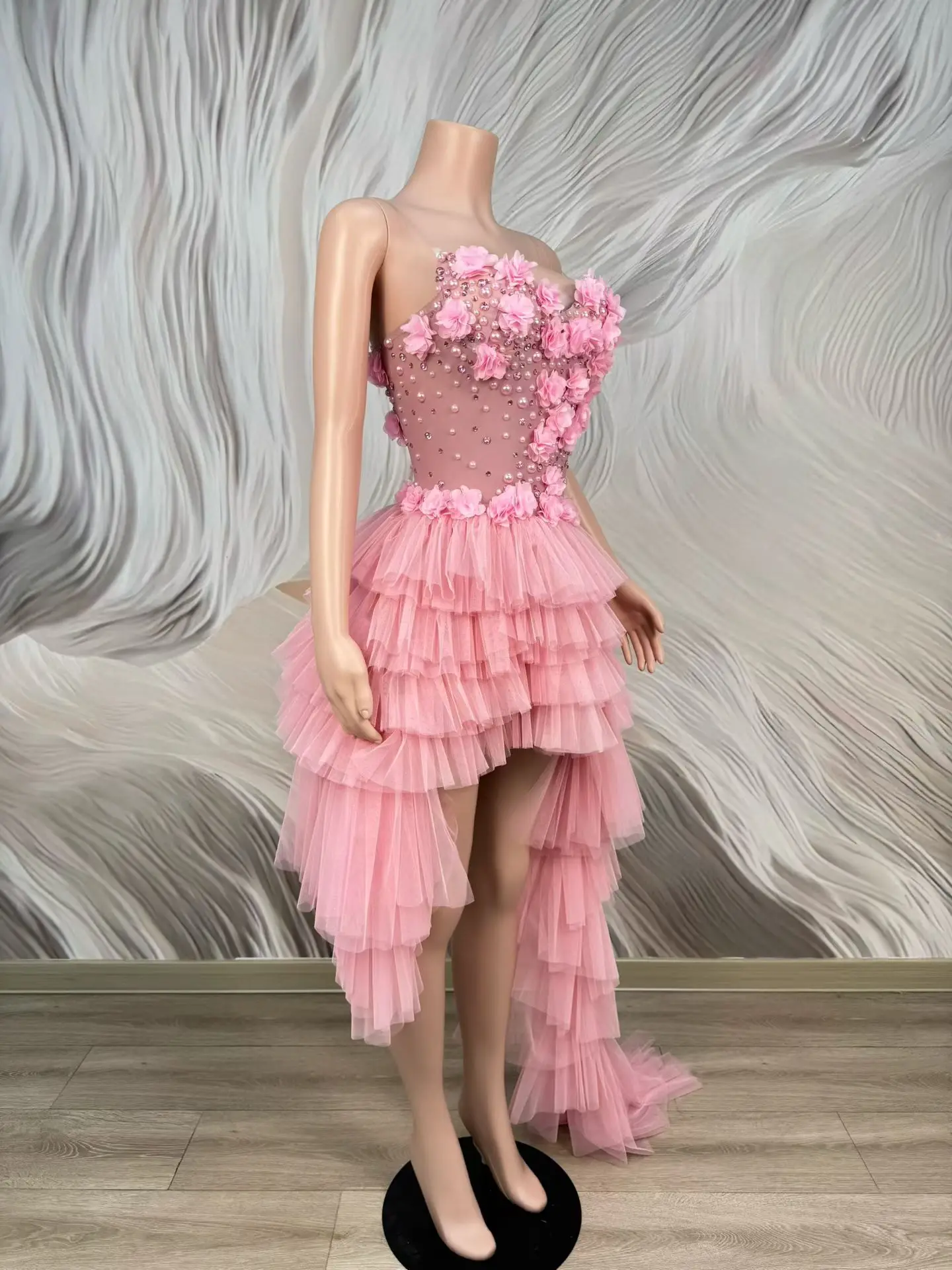 

Модное женское розовое платье без бретелек в стиле принцессы с корсетом и пышной юбкой для 15-летия, свадьбы, дня рождения, выпускного вечера