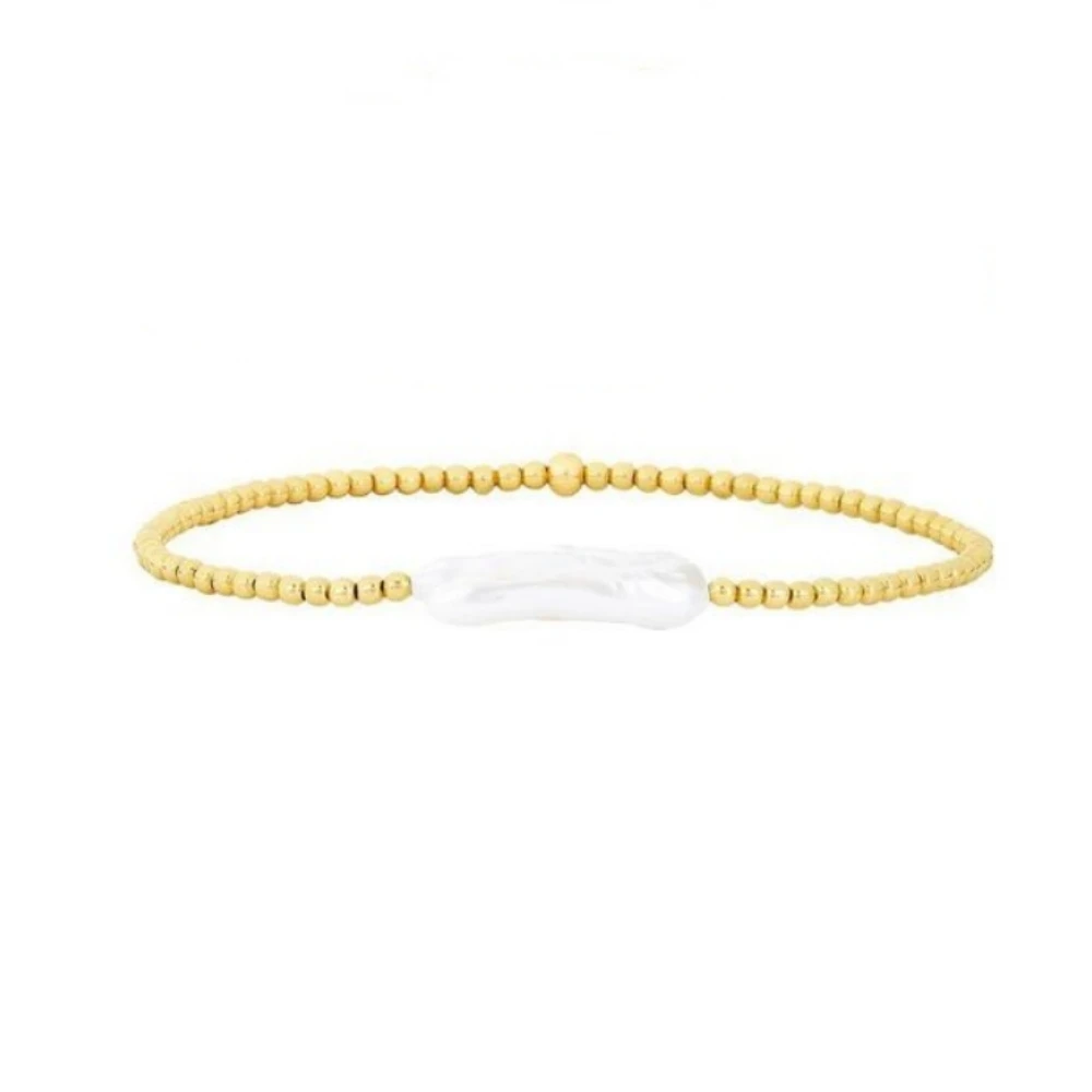 KKBEAD Natural Pearl Bracelet Set Luxury Jewelry Gift 18 K Gold Plated Beads Bracelets for Women Pulseras Gold Jewellery