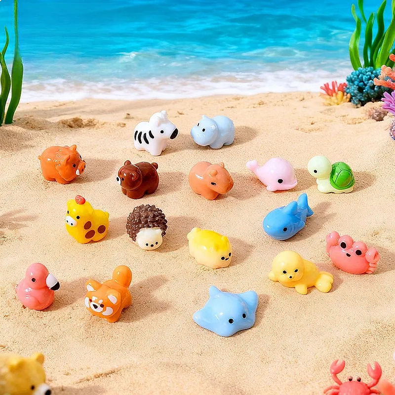 100pcs Cute Resin Mini Marine Animals Whale Hexagon Dragon Desktop Garden Craft