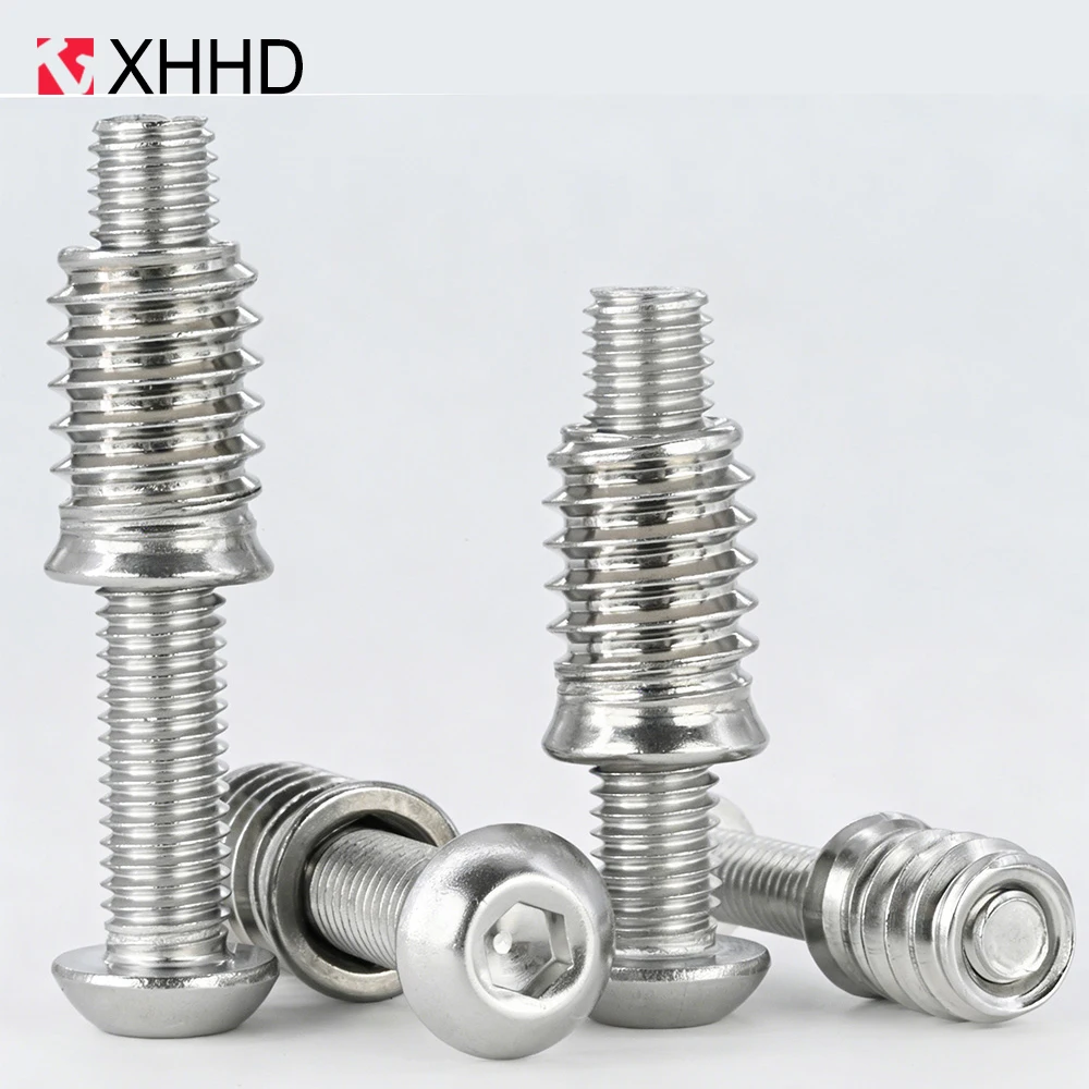 304 SS Furniture Insert Nuts Hex Button Head Screws Countersunk Embedment Fasteners Set Wood for Desk Chair Bed Nutsert Screw