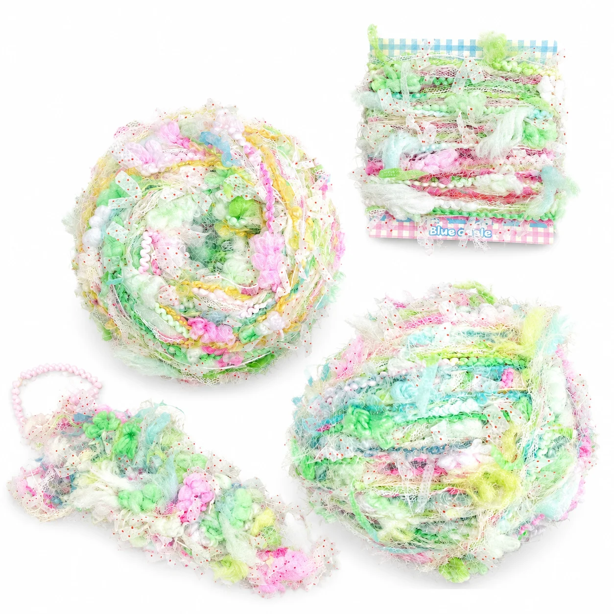 Cute Macaron Hand Mixed Yarn 100g & 200g Stress-Relief DIY Sewing Material For Crochet Bag Card Holder Scarf And Handmade Knit