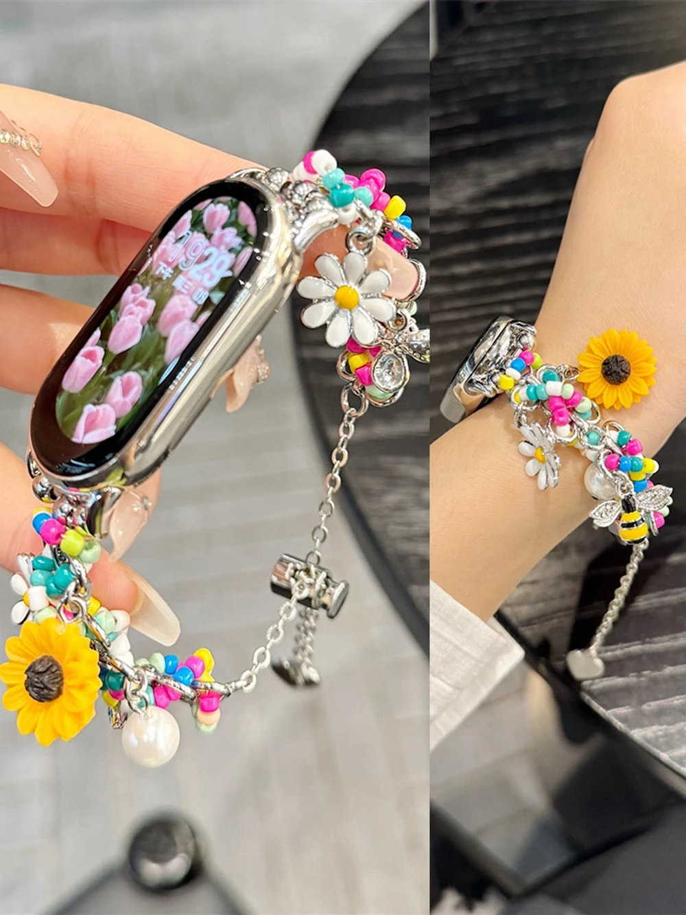 Exklusives Metall-Blumenarmband für XIAOMI Band 9 8 Armband für XIAOMI Smart Band 10 NFC
