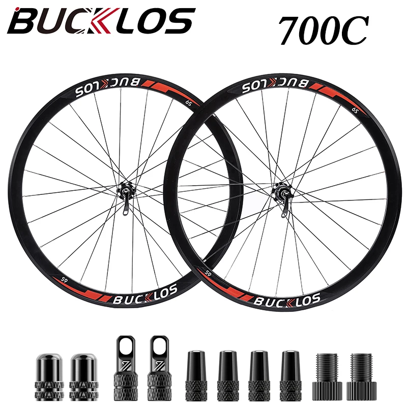 BUCKLOS Carbon Hub 700c Wheels 130*10mm 100*9mm Road Bike Wheelset 7/8/9/10/11speed Road Bicycle Wheels Rim with Quick Release