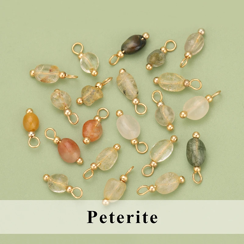 YEGUI C324S, Schmuckzubehör, Naturstein, 18 Karat vergoldet, Kupfer, handgefertigt, Schmuckherstellung, Charms, DIY-Anhänger, 20 Stück/Menge – Detail 6