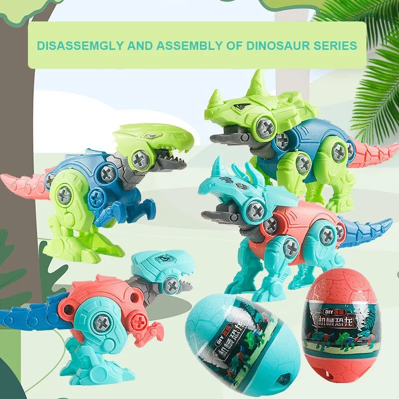 Dinosaur Egg Random Style Children Disassembly and Assembly Building Blocks DIY Assembly Screw Twisted Egg Blind Box