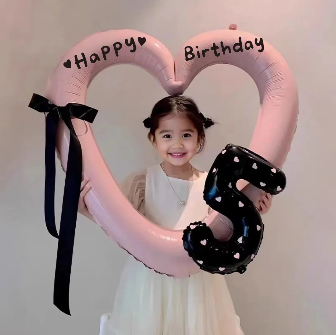 Ballon en forme de cœur creux, décoration de fête d'anniversaire, ballons d'amour mignons, cadeaux de fête de naissance, cadeaux de mariage, ornement de ballon de fête