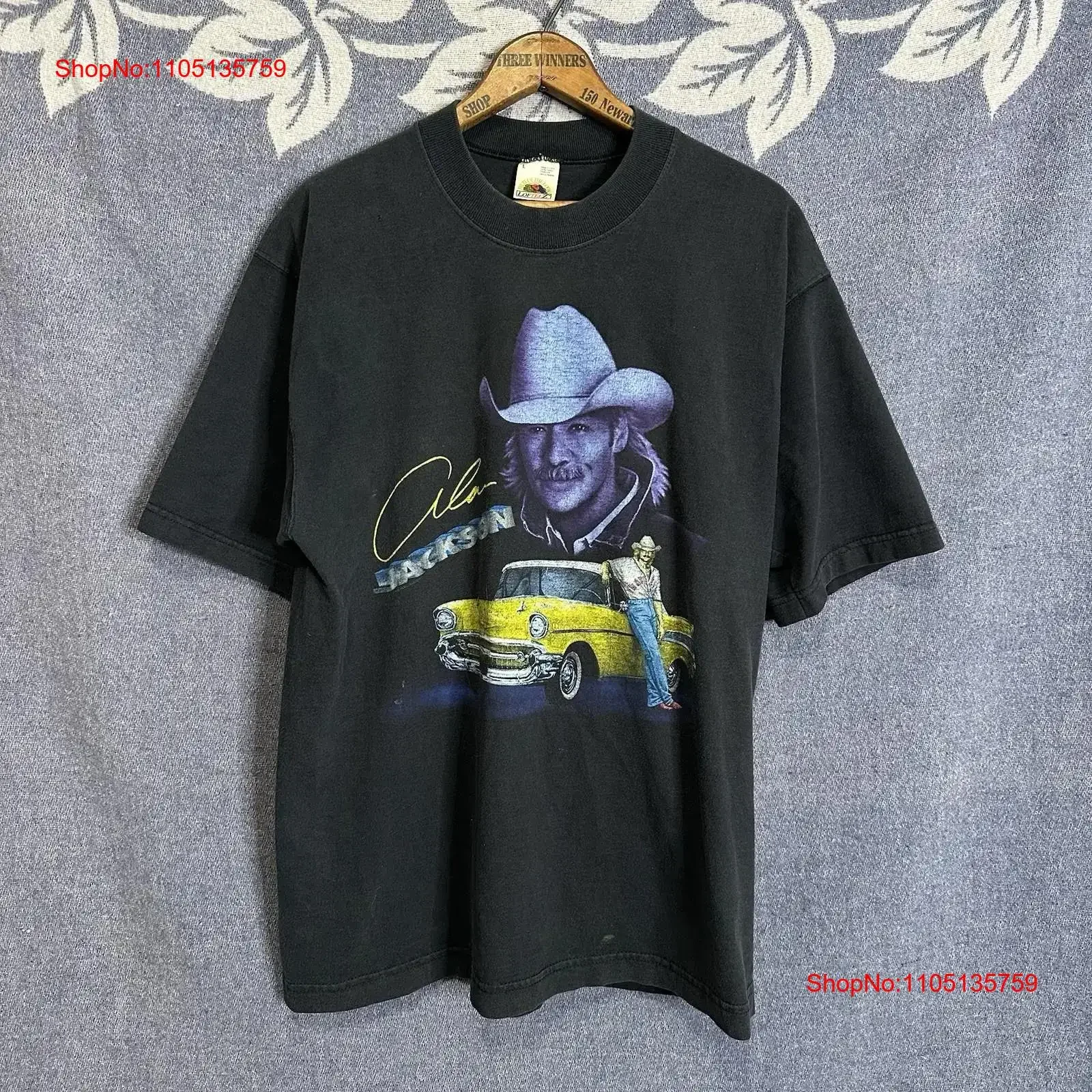 

Мужская винтажная двусторонняя футболка Alan Jackson с портретом автомобиля, большая, 1995, винтажная, универсальная, слегка мягкая, растянутая