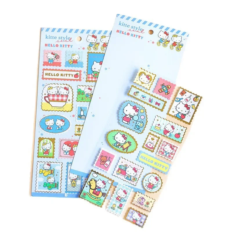 

New Japanese style cartoon KT cat hot stamping stamp DIY hand account decoration material mobile diary sticker children's reward