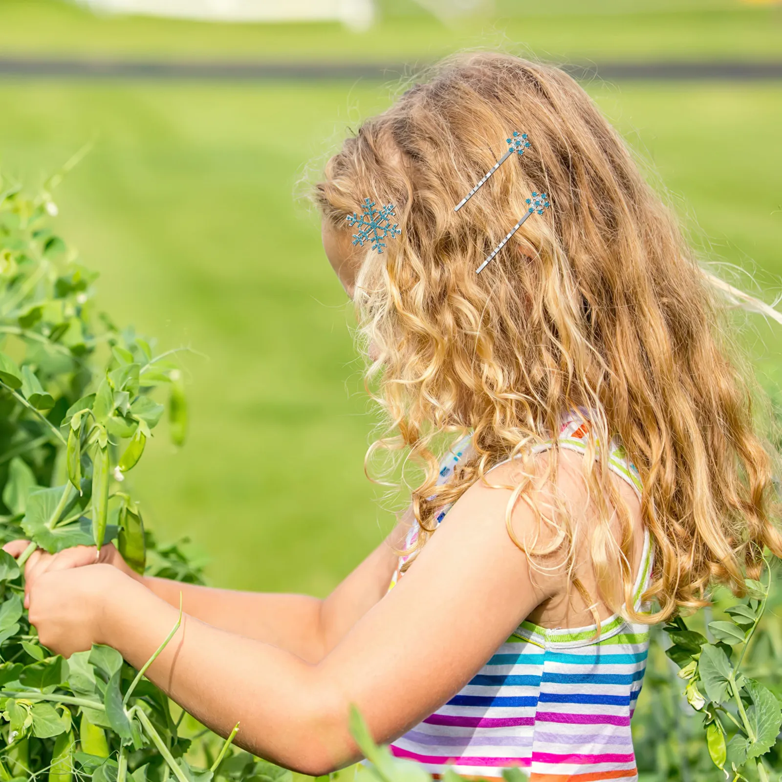 

6Pcs Children Hair Clips Mixed Snowflake Metal Rhinestone Hairpins Handmade Durable Barrettes Suitable for Wedding Prom Party