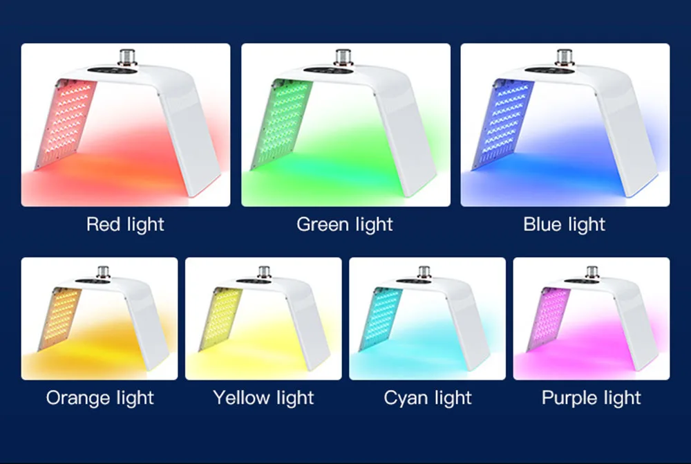 NEW Foldable LED Mask 7 Colors PDT Cold Nano Water Supplement Spray Spectrometer Beauty Tools Facial Mask Machine Salon Home Use