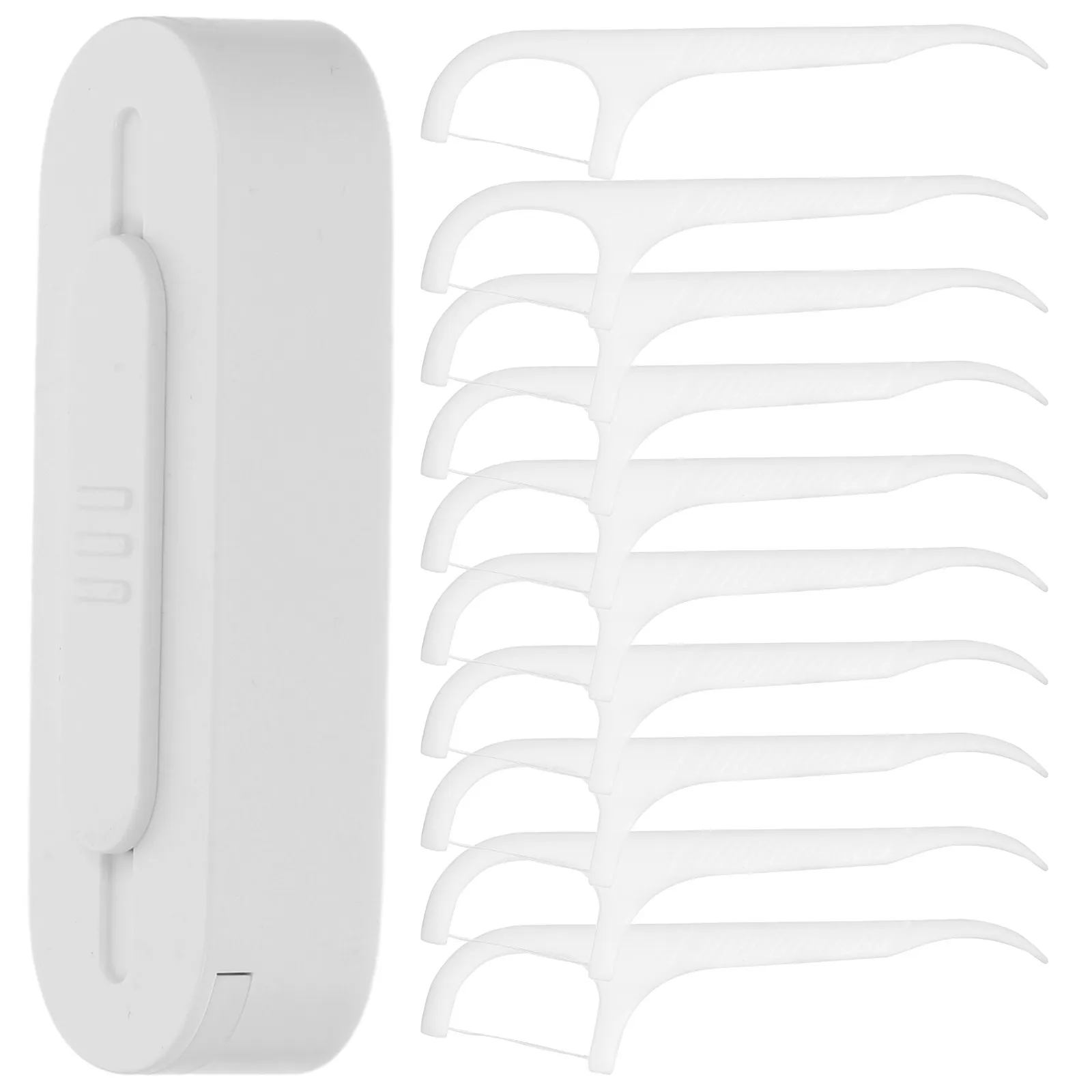 

Портативный диспенсер для зубной нити и зубочисток, дорожный, элегантный, белый