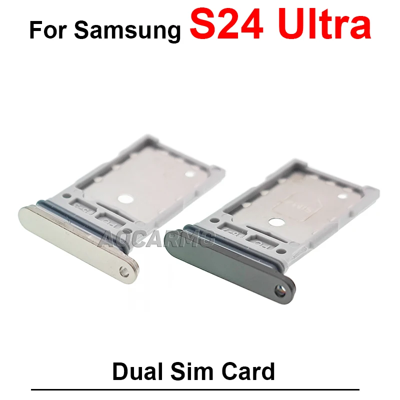 Single And Dual Sim Card For Samsung Galaxy S24 Plus S24+ S24Ultra Sim Tray Holder Socket Slot Repair Replacement Parts