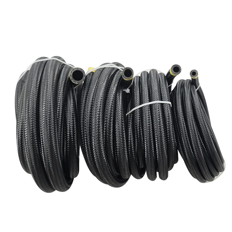 High Quality AN4 AN6 AN8 AN10 Hose Oil Fuel Hose Oil Gas Cooler Hose Line Pipe Tube Nylon Stainless Steel Braided Inside CPE