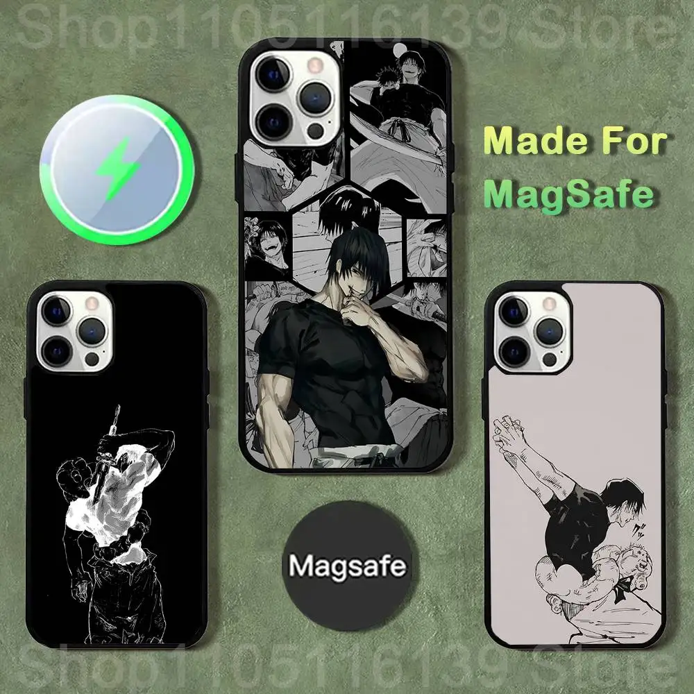 

Toji Fushiguro J-Jujutsu Kaisen Case For iPhone 17,16,15,14,13,12,11,Pro,Max,Plus,Mini,SE4,E Magnetic Magsafe Wireless Charging