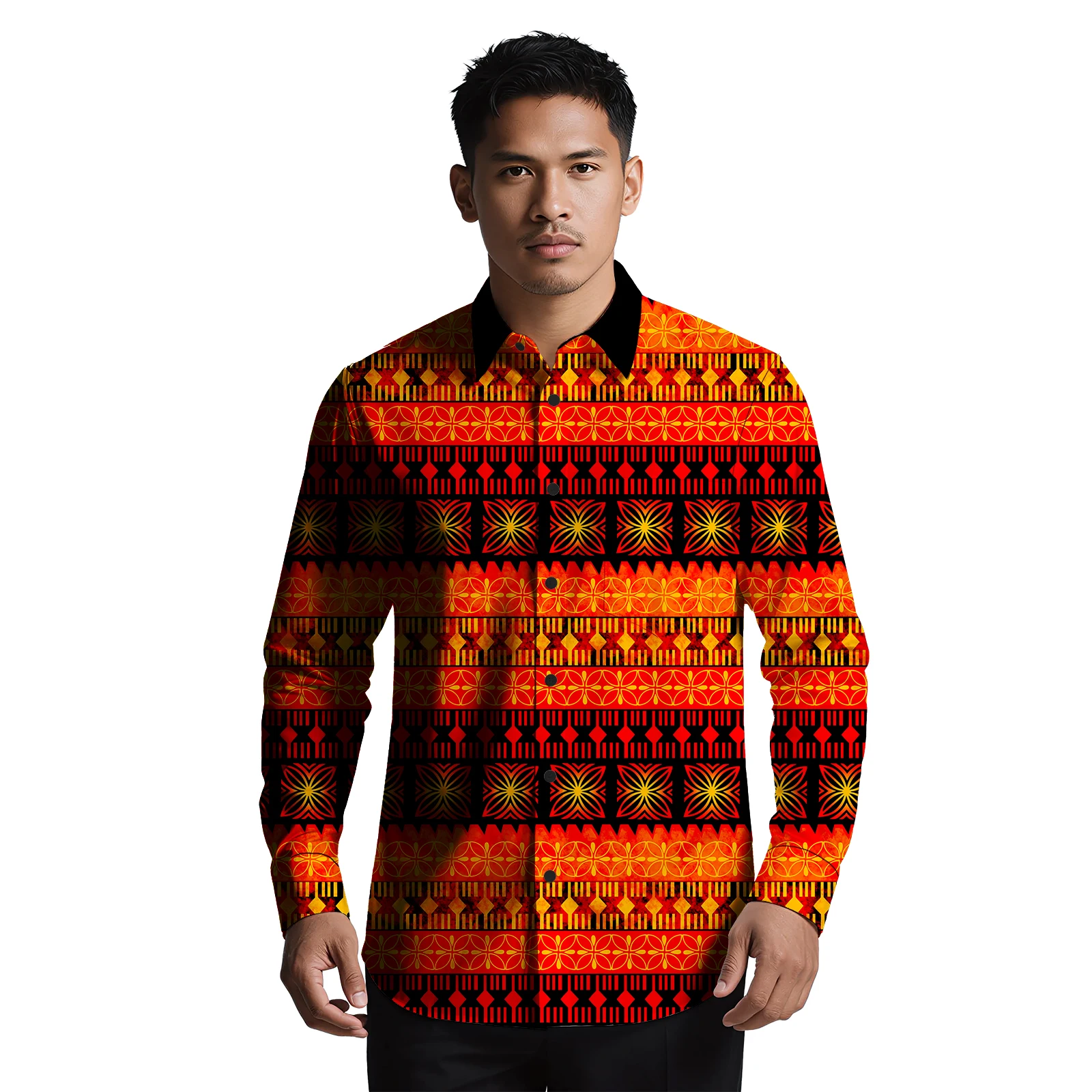 Sublimation Print Custom Image Designer Clothes Men's Shirts Plumeria Hawaiian Shirt Men's Samoan Polynesian Fashion Beach Shirt