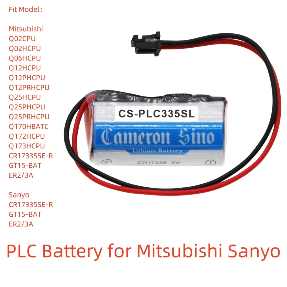 

Li-MnO2 PLC Battery for Mitsubishi Sanyo,3.0V,1800mAh,Q02CPU Q06HCPU Q12HCPU Q25HCPU Q170HBATC Q172HCPU Q173HCPU GT15-BAT ER2/3A