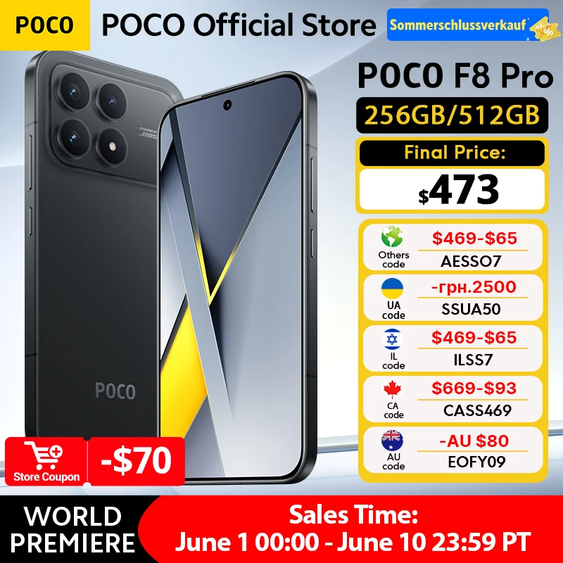Newest POCO F8 Pro 5G Global Version Smartphone 256GB 512GB
