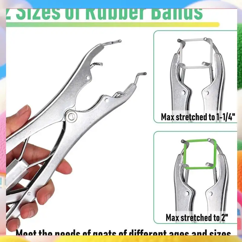 

Goat Banding Kit, Banding Snap Clamps With 150 Pieces 2 Size Rings, Ring Installation Tool For Livestock Farm-ABUA