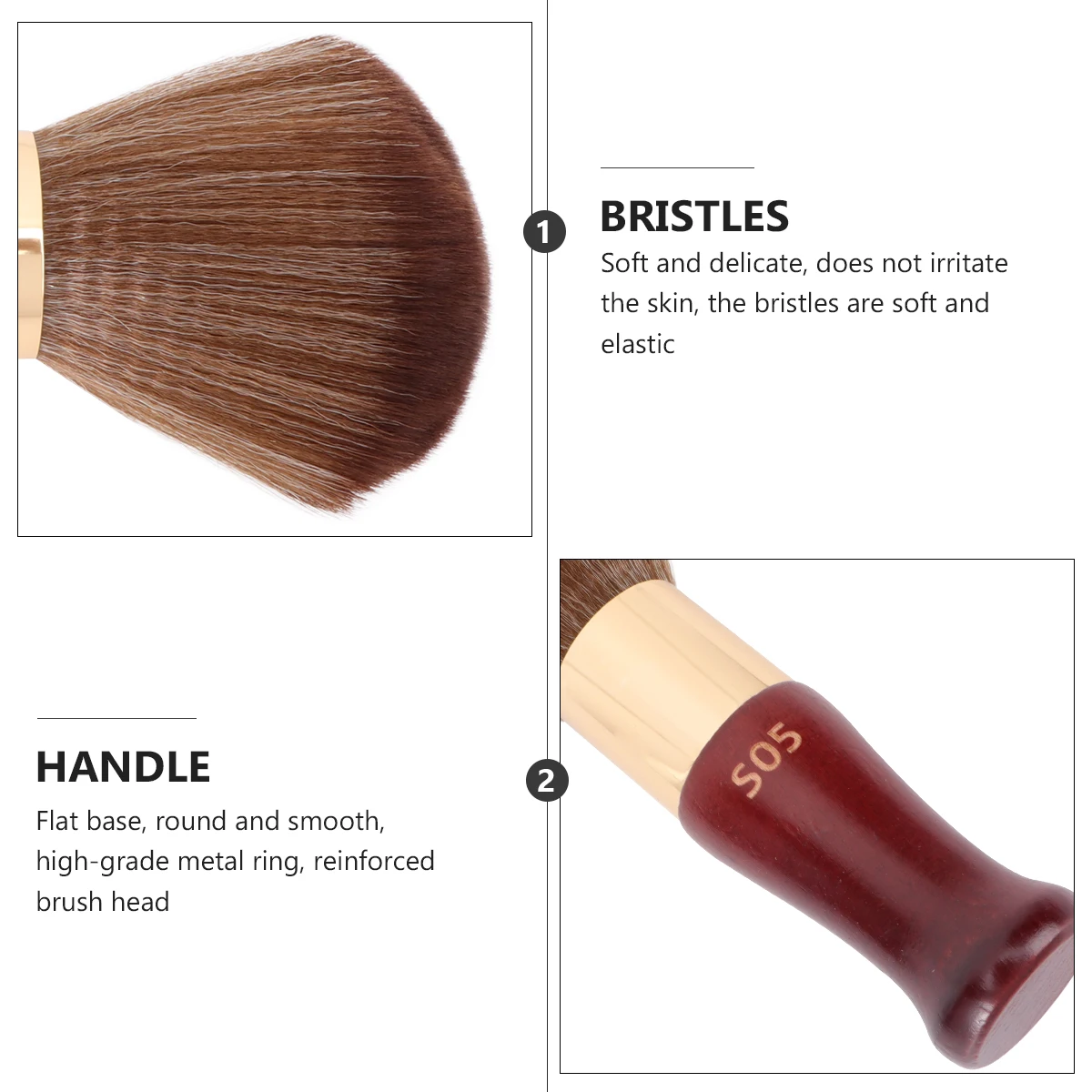

Hair Cutting Use Red Wood Handle Durable Comfortable Sweep Neck Duster Styling Premium Material Practical