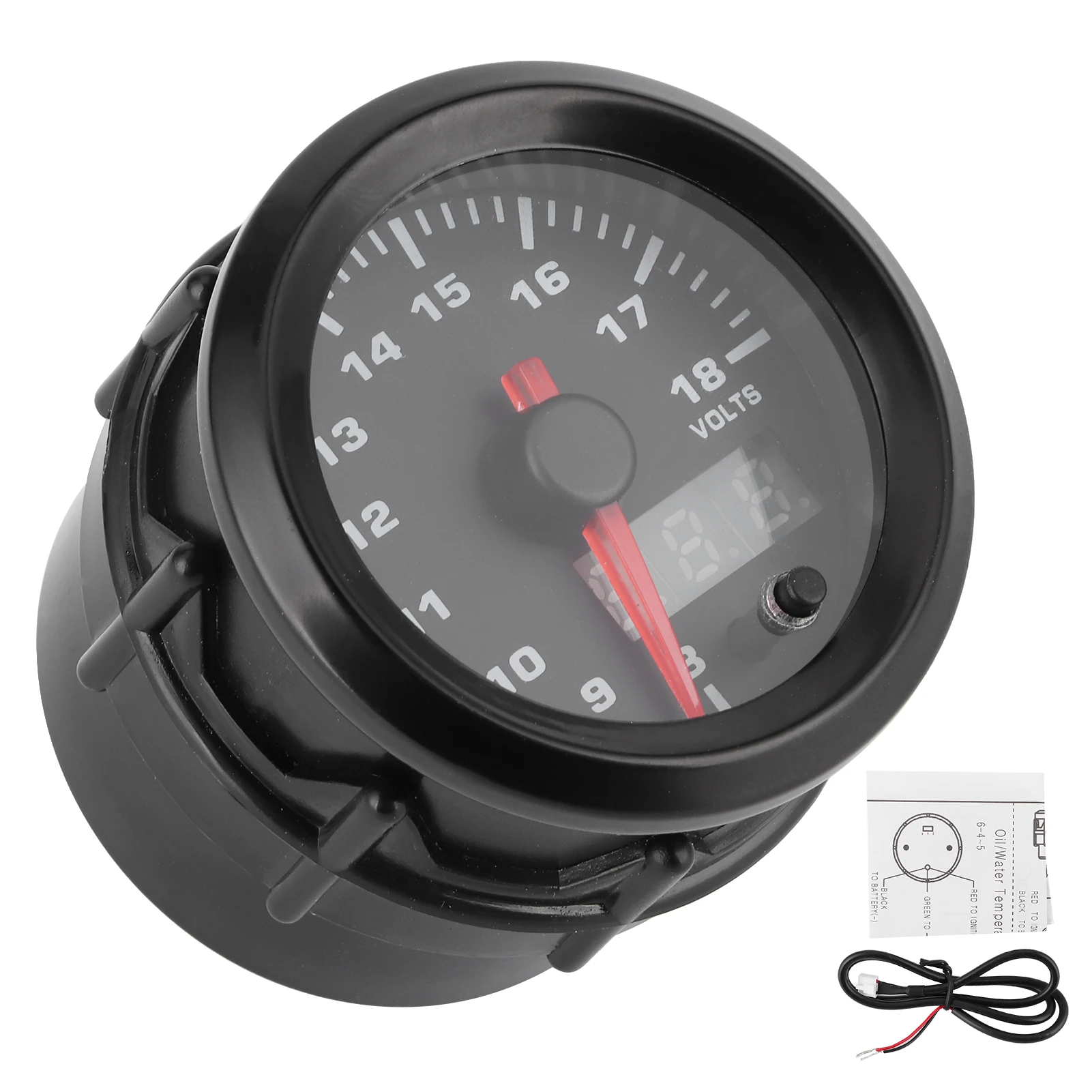 

Автомобильный вольтметр, цифровой вольтметр, 7 цветов, светодиодный дисплей, высокочувствительный шаговый двигатель, профессиональный для гоночных автомобилей 12 В