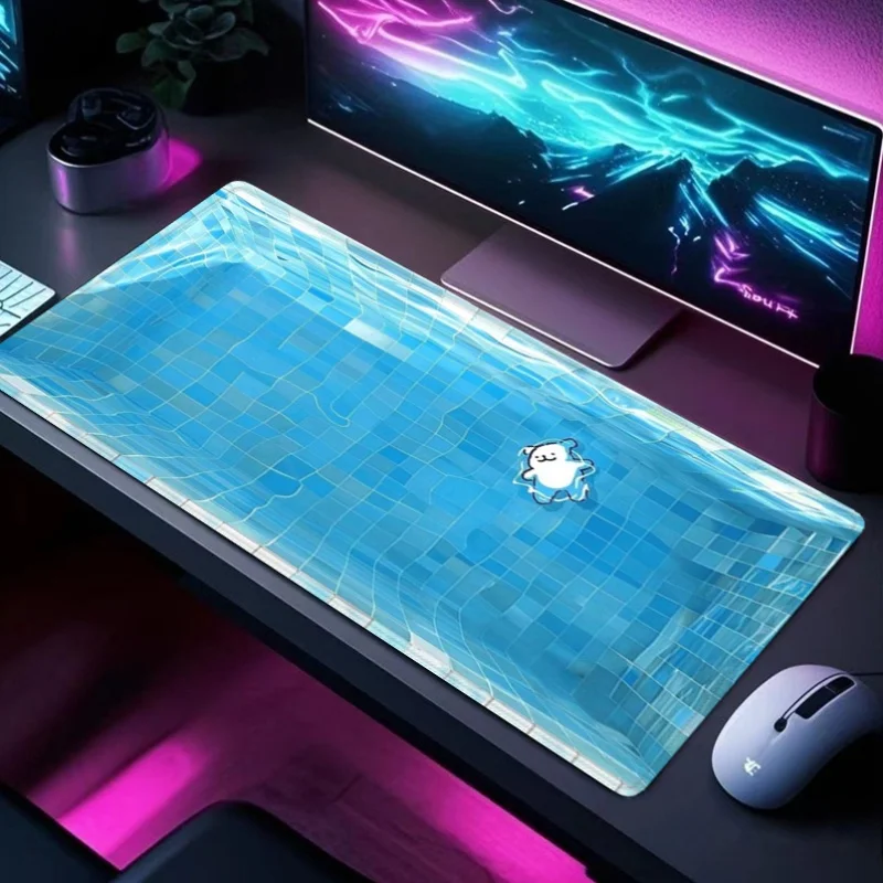 

Cartoon Teddy Bear Swimming Pool Mouse Pad Large Rubber Anti-slip Desk Accessories Mousepad for Offices&Gamer Keyboard Decor Mat