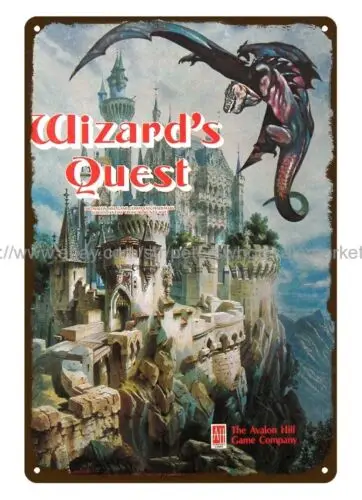 1979 Wizard's Quest board game metal tin sign metal dorm  room  wall man cave