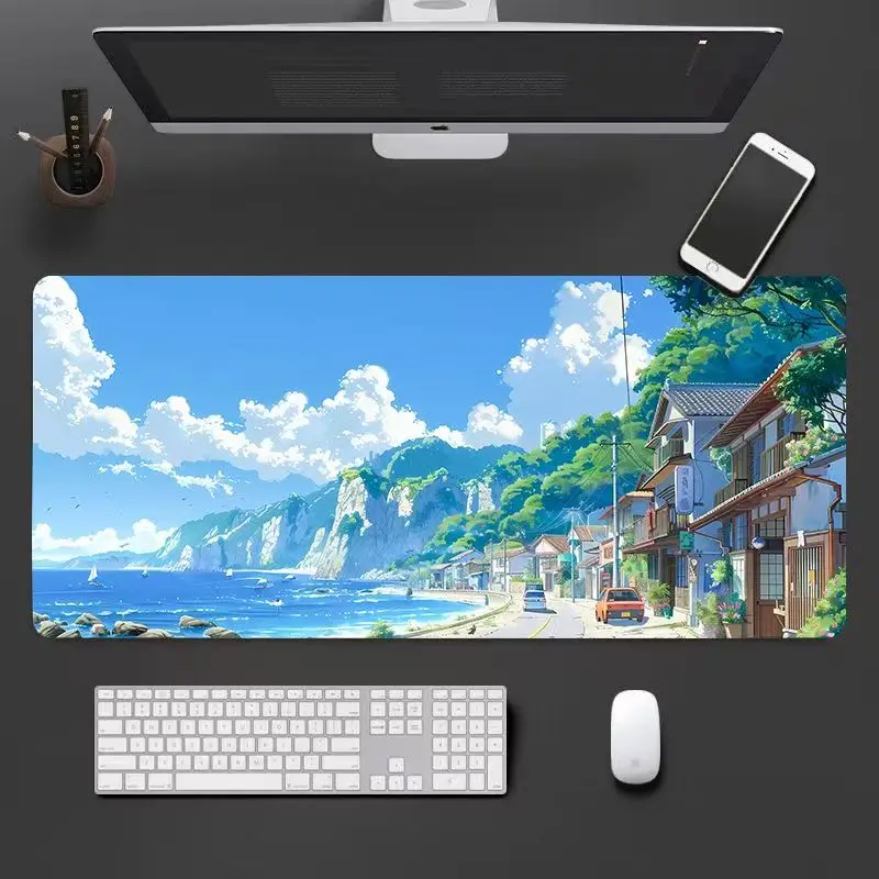 Novo Anime Paesaggio Giochi Mouse Pad giocatori di giochi giochi per computer infiniti Accessori per ufficio Tappetino da scrivania per computer tappetini grandi Grande