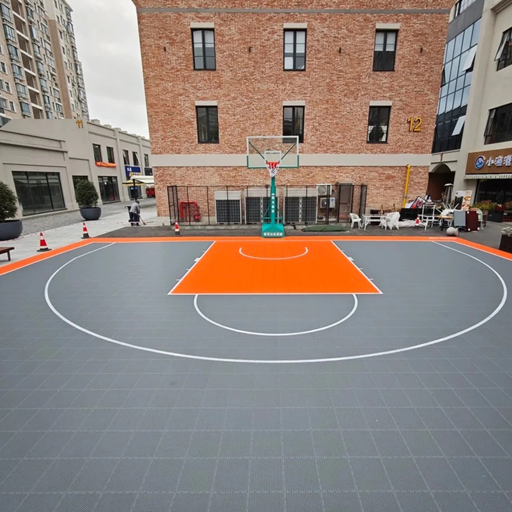 Beable Outdoor Kunststofffaser PP ineinandergreifende Basketballboden-Sportfliesen für Basketball-Rasen-Tennisplatz