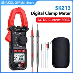 SK213 Pinza amperometrica digitale 600A AC DC Corrente Vero RMS Amperometro Pinza Auto Rang 6000 Conteggio Multimetro Tensione Hz Ohm NCV Tester