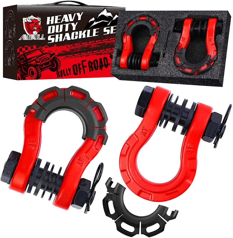 

U-Shackle Tow Hook With 3/4 Tow Rope For Off-Road Vehicle SUV Modification & Rescue Front Rear Bumper Wrangler-Emergency Tools