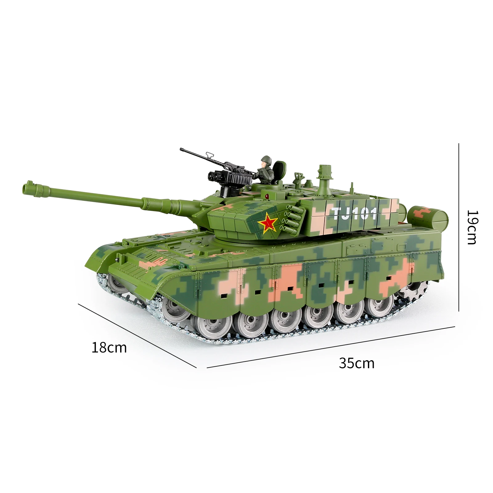 Coolbank-RC Battle Tank Set Com Sons e Luzes, Main Battle Tank, Veículos Militares Brinquedos, Escala 1:18, Controle Remoto 2.4G, TIPO 99