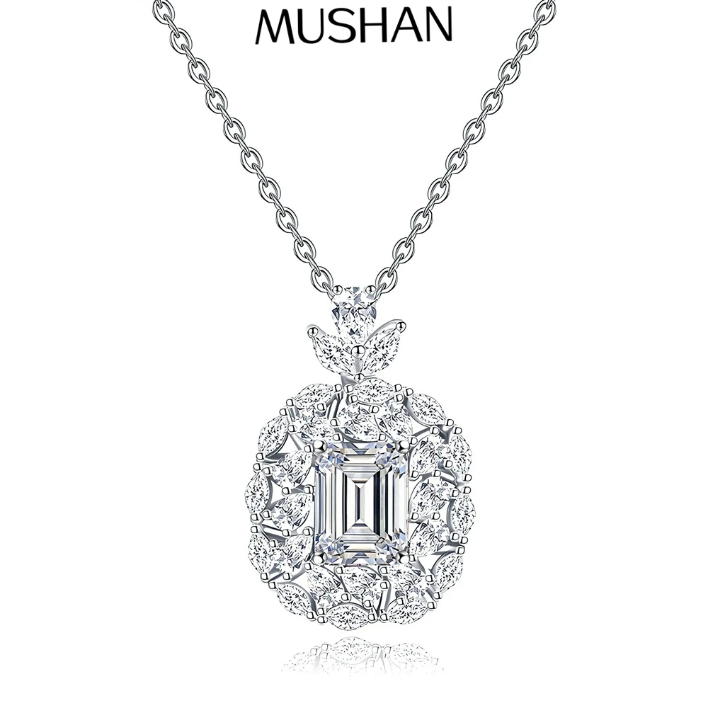 MuShan Luxury Jewelry 925 Sterling Silver Belcher Chain 3CT Moissanite Casual for Bride Gold Vermeil MST Patent Curb Chain