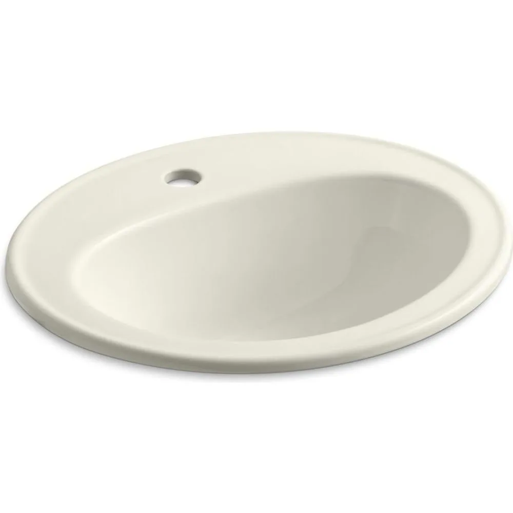 

K-2196-1-96 Pennington 20-1/4 Oval Drop-In Bathroom Sink Bowl, Biscuit