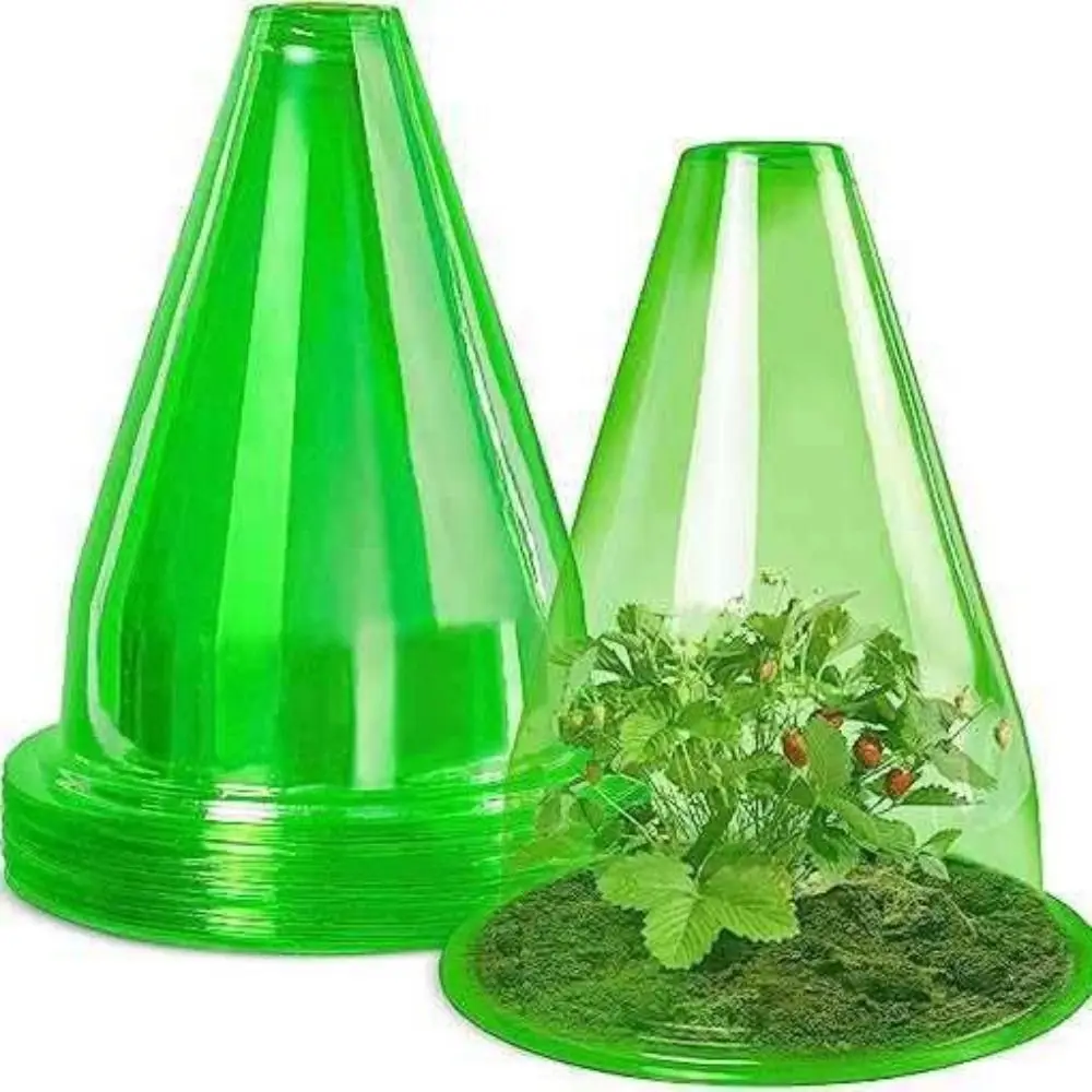 12PCS Bird Frost and Snail Damage Growth Box Plastic Transparent Planting Tent Guard Plant Vegetable Seedling Protection Cover