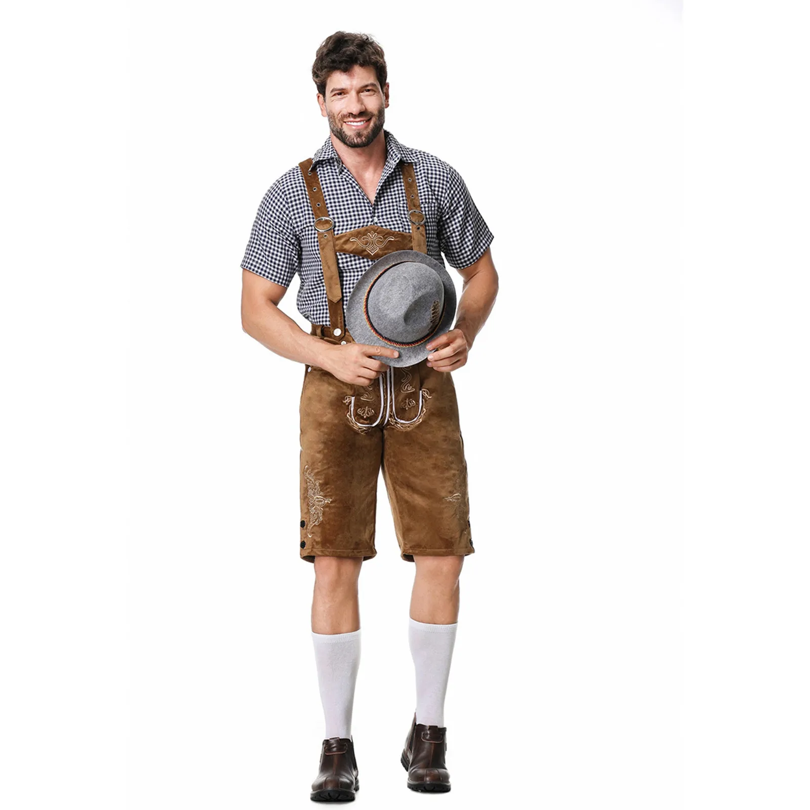 Oktoberfest-Ropa bordada para Hombre, traje De cerveza alemana con tirantes, Conjunto De tirantes De barra, novedad De 2024